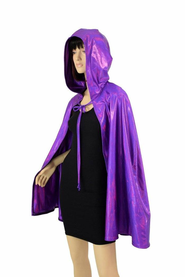 35" Grape Holo Hooded Cape - 4