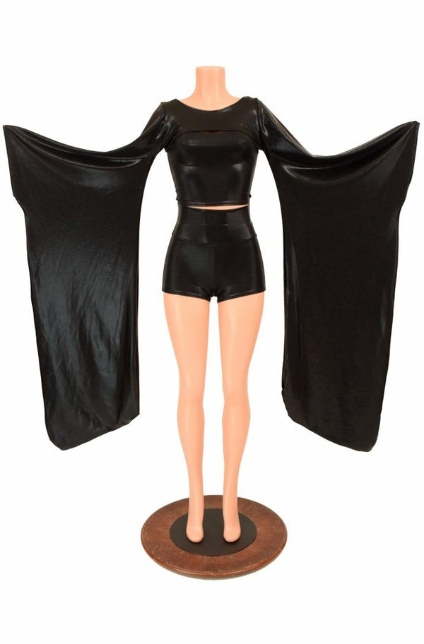 3PC Kimono Bolero, Crop & Shorts Set - 1