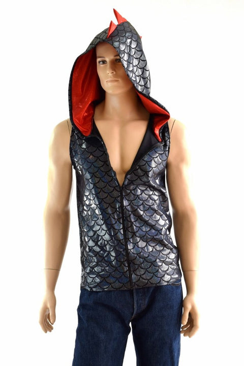 Mens Zipper Front Dragon Hoodie - Coquetry Clothing