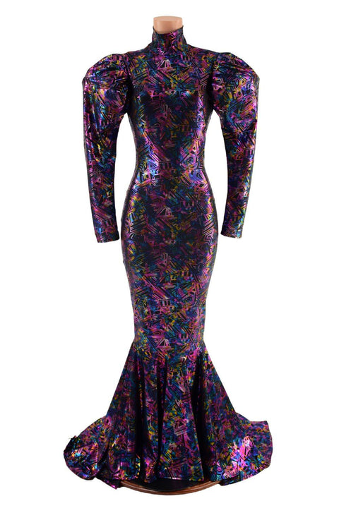Cyberspace Puddle Train Gown - Coquetry Clothing