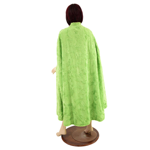 Avocado Minky Faux Fur Cape with Snap Collar - 3