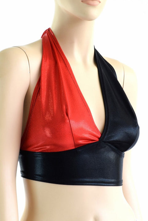 Harlequin Red & Black Halter - Coquetry Clothing