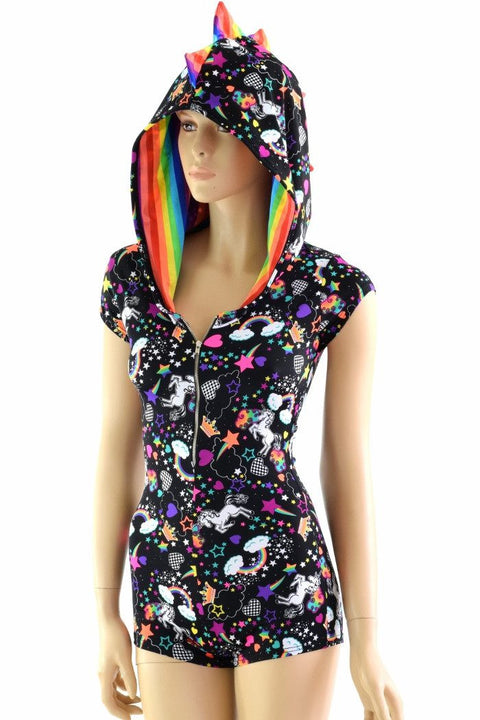 Unicorns & Rainbows Dragon Hoodie Romper - Coquetry Clothing