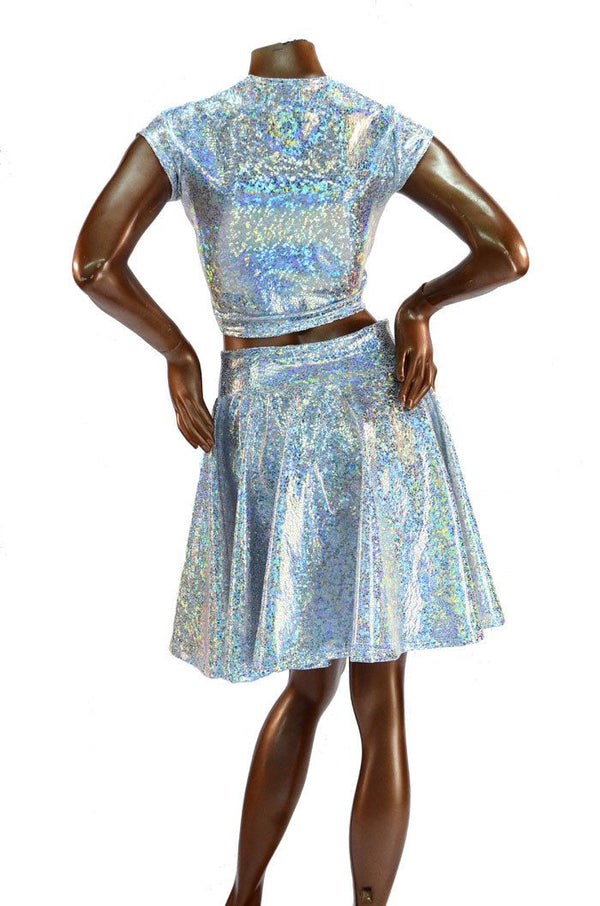 Silver Holographic Crop & Skirt - 5
