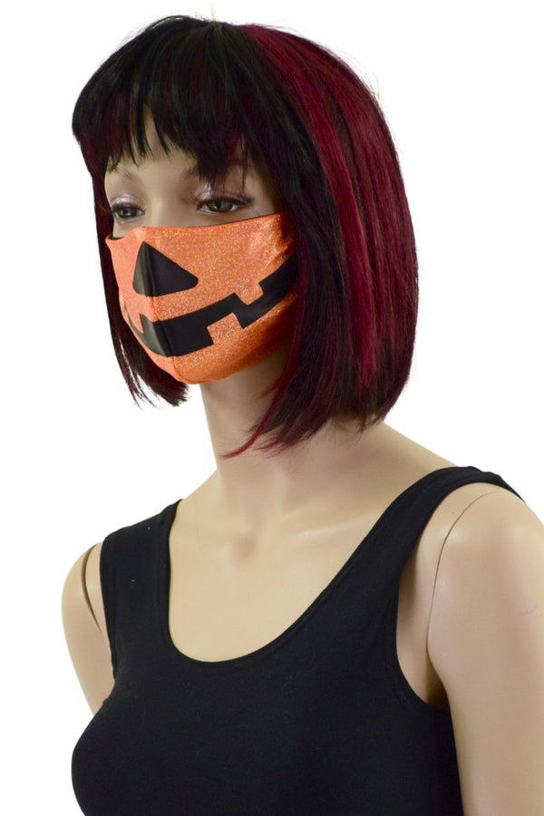 Orange Pumpkin Face Mask - 4