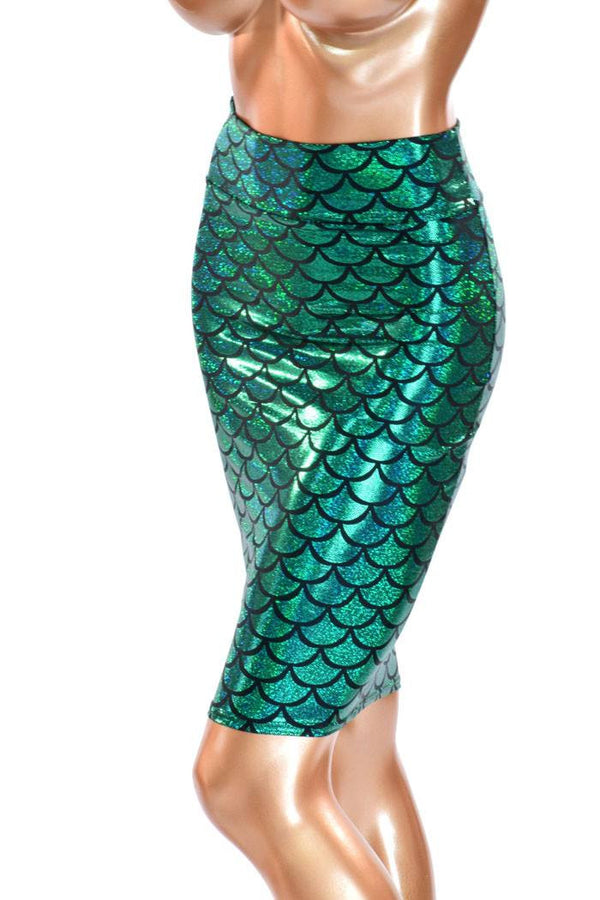 27" Green Mermaid Pencil Skirt - 1