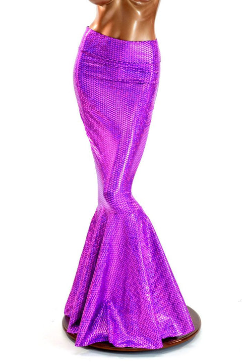 Purple High Waist Mermaid Skirt - Coquetry Clothing