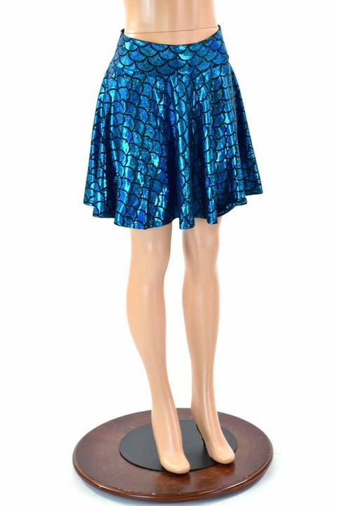 Turquoise Mermaid Skater Skirt - Coquetry Clothing
