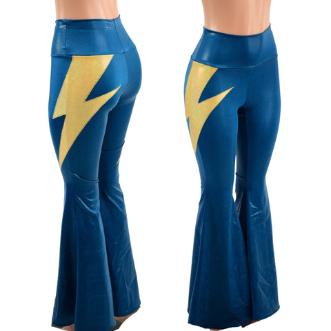 High Waist Solar Flares with Lightning Bolts - Coquetry Clothing