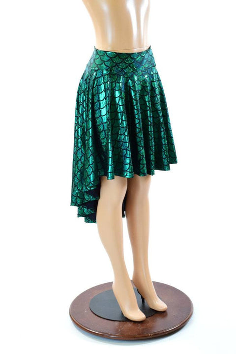 Green Mermaid Hi-Lo Skater Skirt - Coquetry Clothing