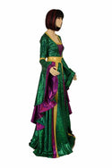 Marian Gown in Mardi Gras colors with Sorceress Sleeves - 6