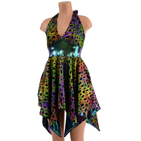 Poisonous & Scarab Tink Halter Dress with POCKETS - Coquetry Clothing