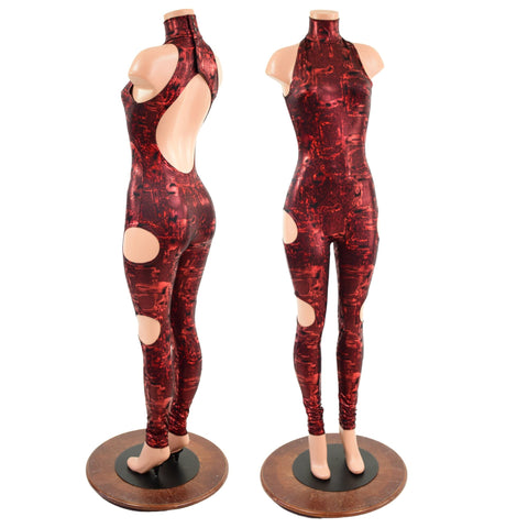 SpellBound Catsuit in Primeval Red - Coquetry Clothing
