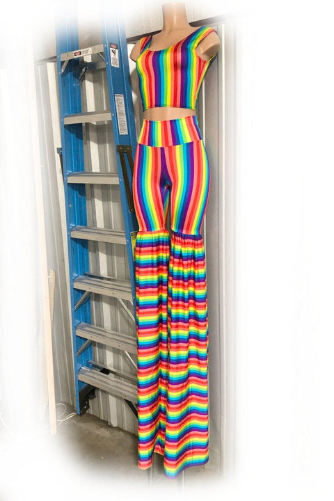 Rainbow Striped 2PC Stilting Costume - Coquetry Clothing