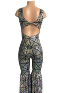 Silver Holographic Twist Back Stilting Costume - 2