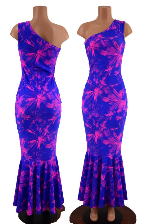One Shoulder Mermaid Gown in Radiant Rainforest - Coquetry Clothing