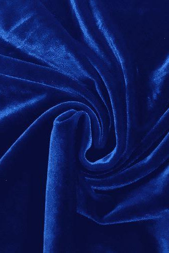 Sapphire Stretch Velvet Fabric