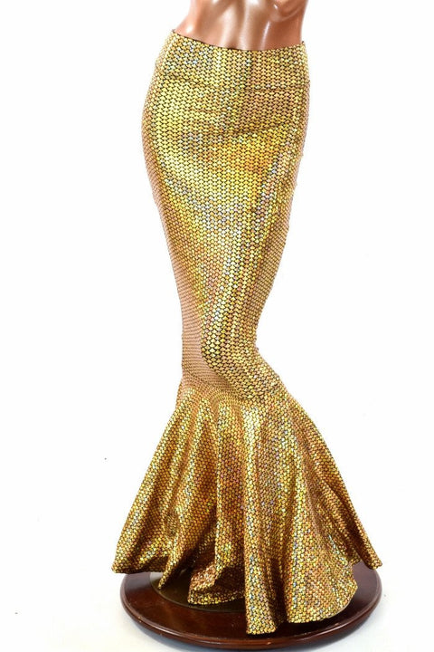 Gold Scale High Waist Mermaid Skirt - Coquetry Clothing