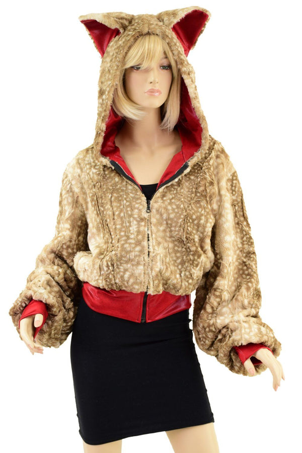 Balloon Sleeve Minky with Fox Ears - 1