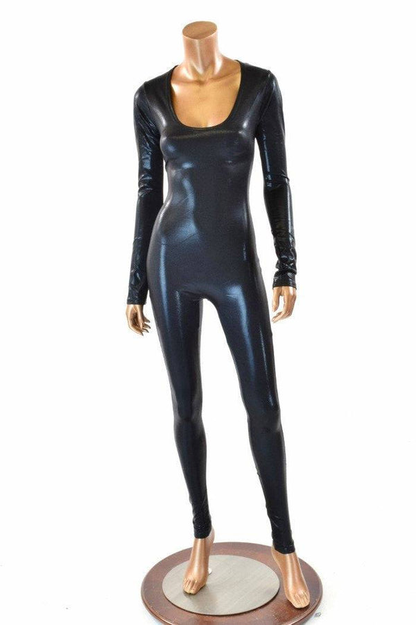 Black Metallic Catsuit - 1
