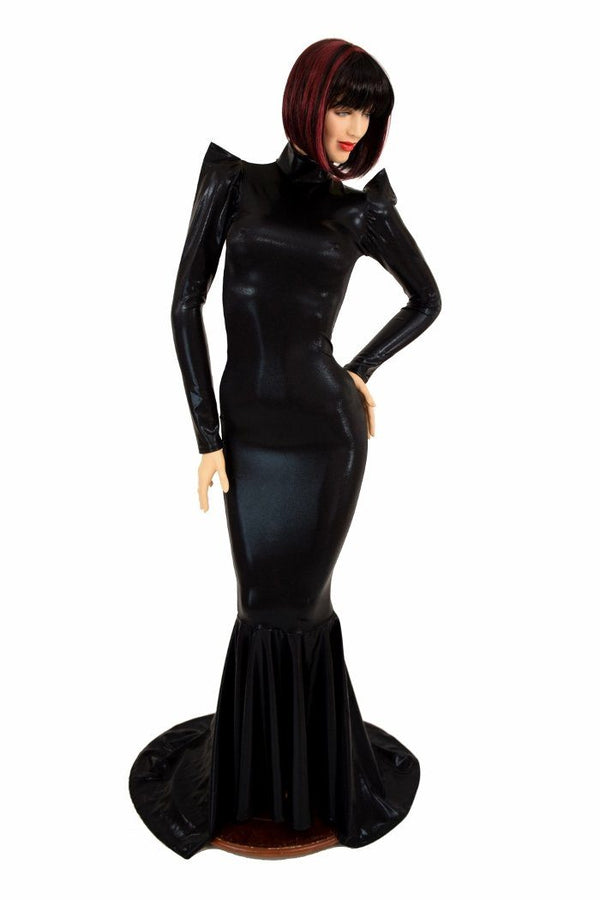 Black Mystique Turtle Neck Gown - 1