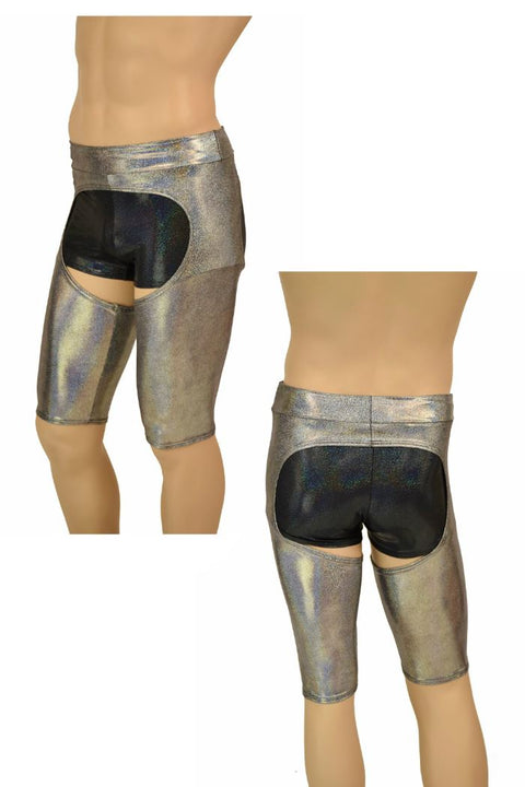 Mens "Sahara" Shorts Chaps in Silver Holo - Coquetry Clothing
