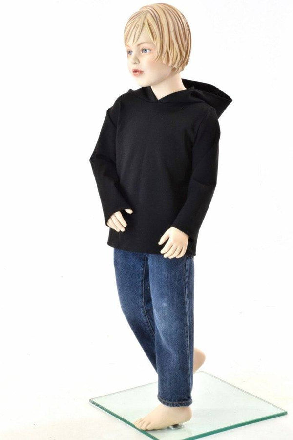 Childrens Black Zen Long Sleeve Hoodie - 1