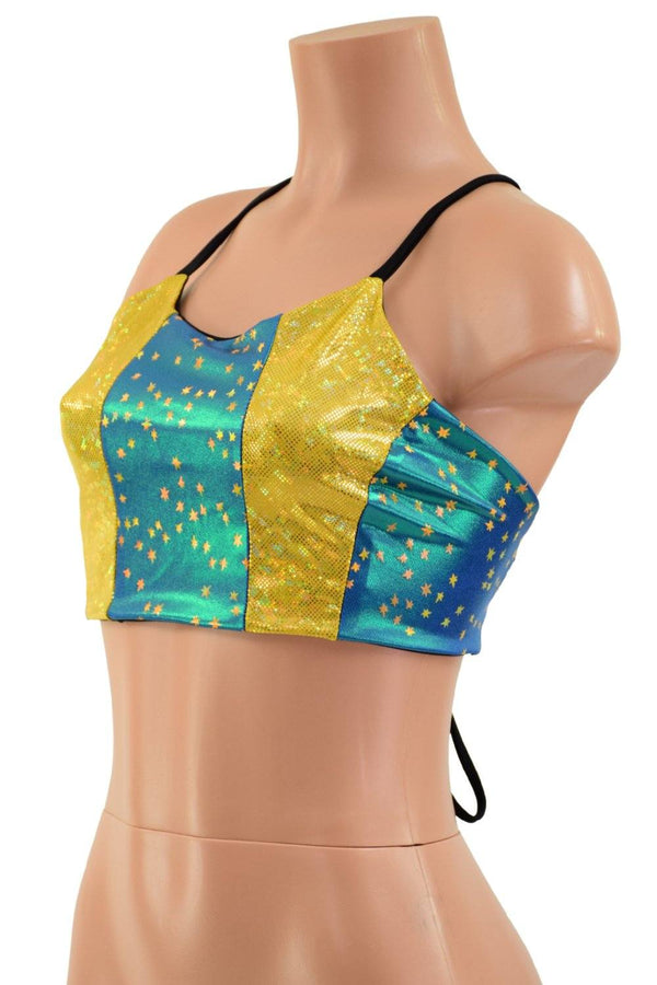 Criss Cross Strappy Back Halter Top - 1