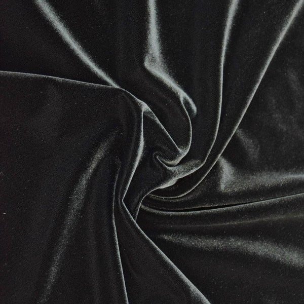 Black Stretch Velvet Fabric - 1