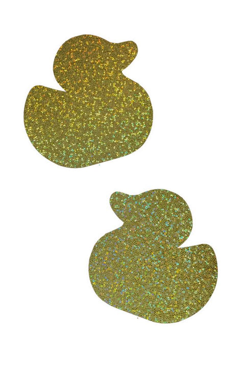 Gold Holographic Rubber Ducky Pasties - Coquetry Clothing
