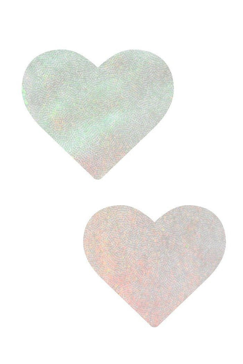 Flashbulb Holographic Heart Pasties - Coquetry Clothing
