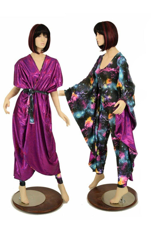 Galaxy and Fuchsia Sparkly Jewel Batwing Catsuit - 1