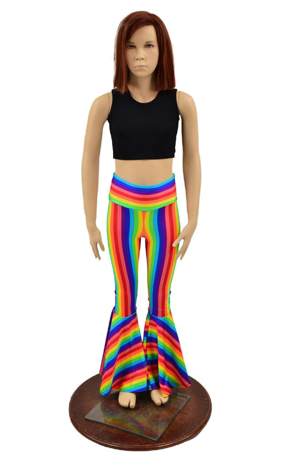 Girls Rainbow Bell Bottom Flares - 1