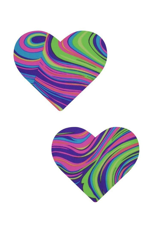 UV Glow Worm Heart Pasties - Coquetry Clothing