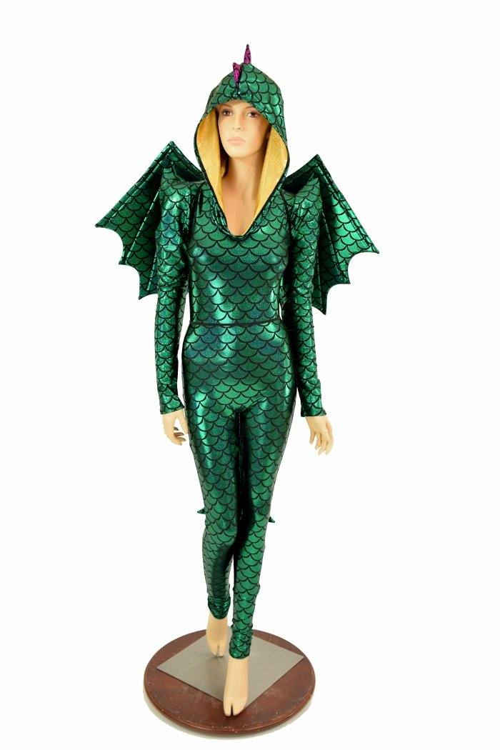 Green Dragon Catsuit (+Wings and Tail!) - Coquetry Clothing M / Green Dragon Scale Green Dragon Catsuit (+Wings and Tail!) - Coquetry Clothing M / Green Dragon Scale