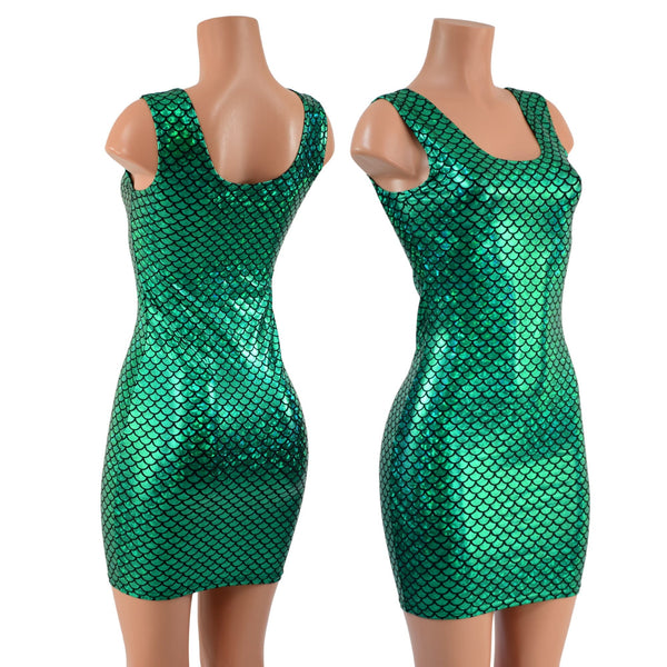 Green Scale Bodycon Tank Dress READY to SHIP - 1