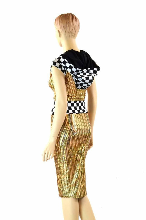 Grid Girl Pencil Skirt Set - 3