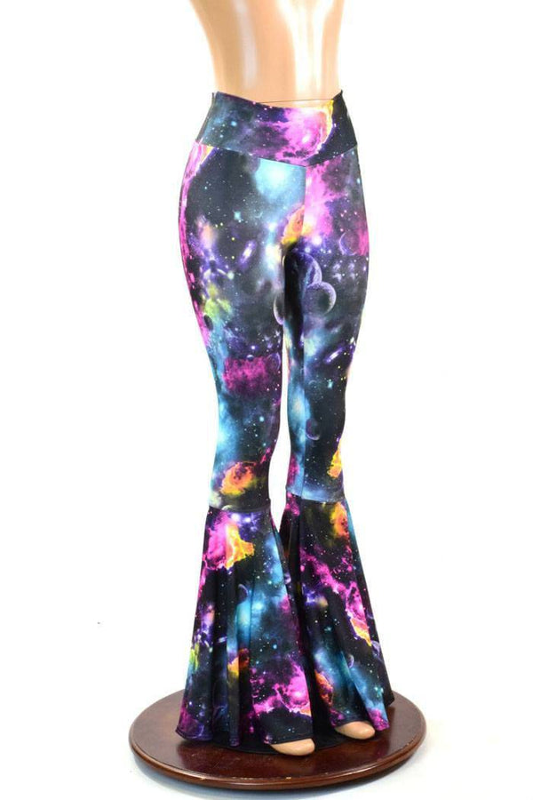 High Waist Bell Bottom Flares in Galaxy - 1