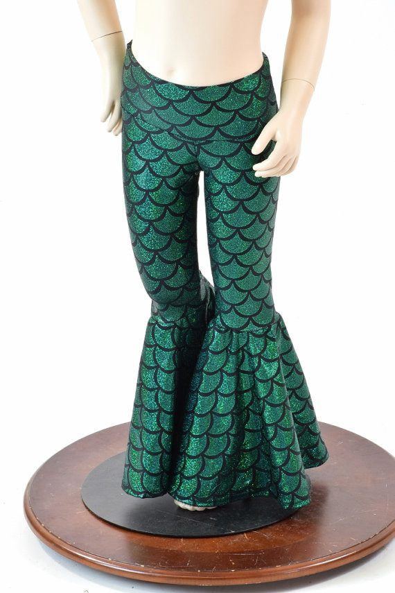 Kids Green Mermaid Flare Pants