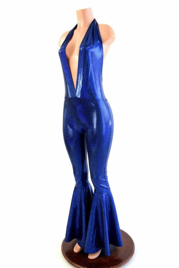 "Josie" Halter Bell Bottom Flare Catsuit - 1