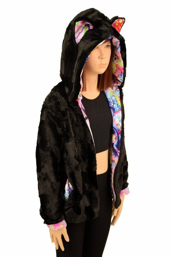 Kids Minky Cat Ear Jacket - 1