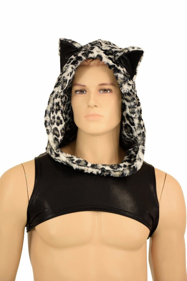 Mens Snow Leopard Minky Bolero - 1