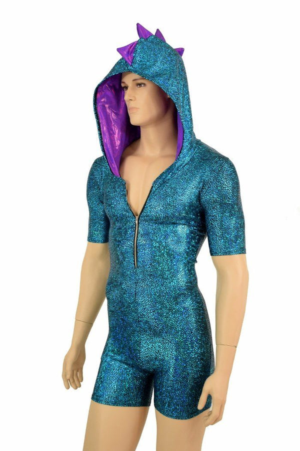 Mens Turquoise Dragon Romper - 1