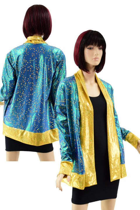 Not A Cardigan in Stardust with Gold Kaleidoscope Trim - Coquetry Clothing