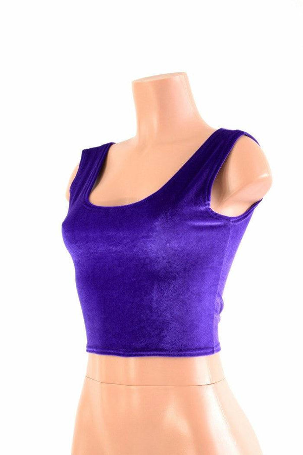 Purple Velvet Crop Top - 3