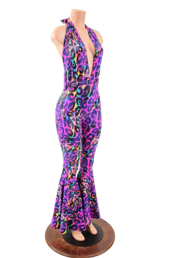 Rainbow Leopard Josie Style Bell Bottom Catsuit - 1