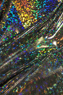 Silver Kaleidoscope Holographic Stretch Fabric - 2