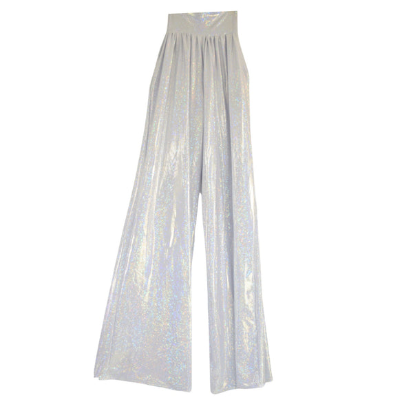 Trouser Style Stilt Pants in White Kaleidoscope - 1