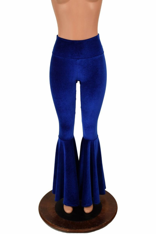 Velvet High Waist Bell Bottom Flares - 1