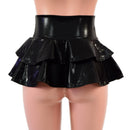 10" Ultra Mini Double Tiered Mini Skirt in Black Mystique - Coquetry Clothing